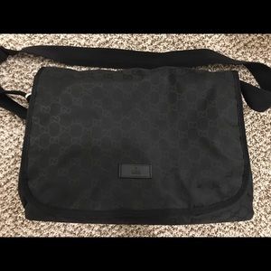 Black Gucci diaper bag in great used condition!